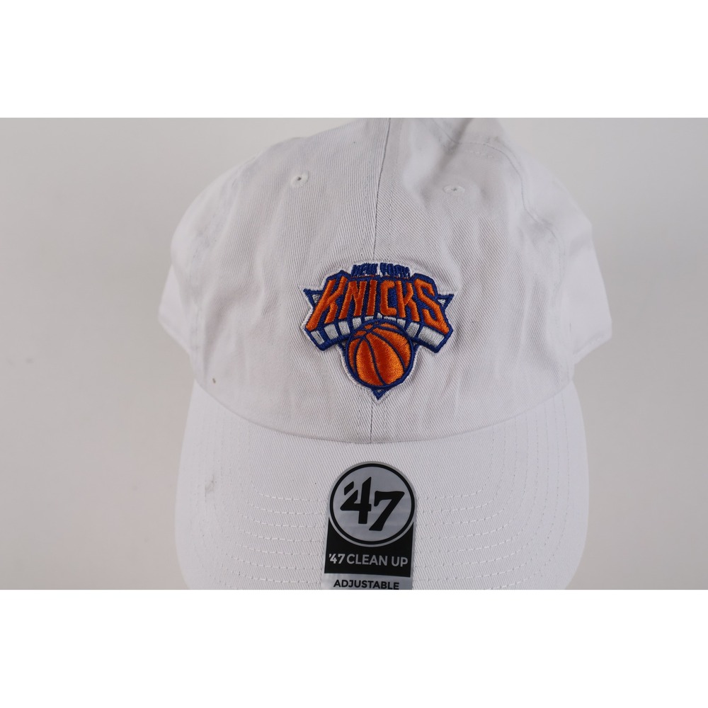47 Brand Hat New York Knicks Clean Up White Solid OSFA NWT NBA Basketball Cap